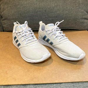 Adidas Sneakers: Cloudfoam Comfort. Light Gray Color with Blue Logo. Size 8.5